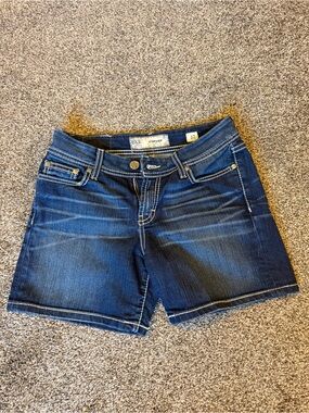 BKE Women's Dark Blue Denim Shorts with Contrast Stitching